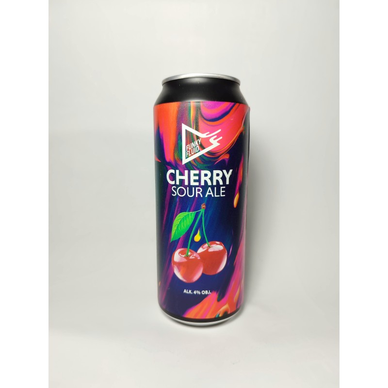 Bière Cherry Sour en cannette de 50cl de la brasserie polonaise Funky Fluid, acide à la cerise