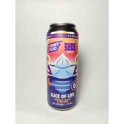 Bière Slice of Life en cannette de 50cl des brasseries polonaises Funky Fluid et Suce, NEIPA