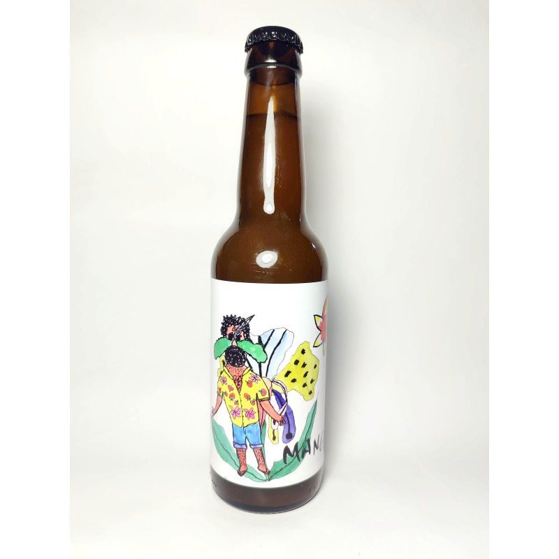 Bière Mangum en bouteille de 33cl de la brasserie du Loup Blanc, blanche mangue et passion à la levure kveik