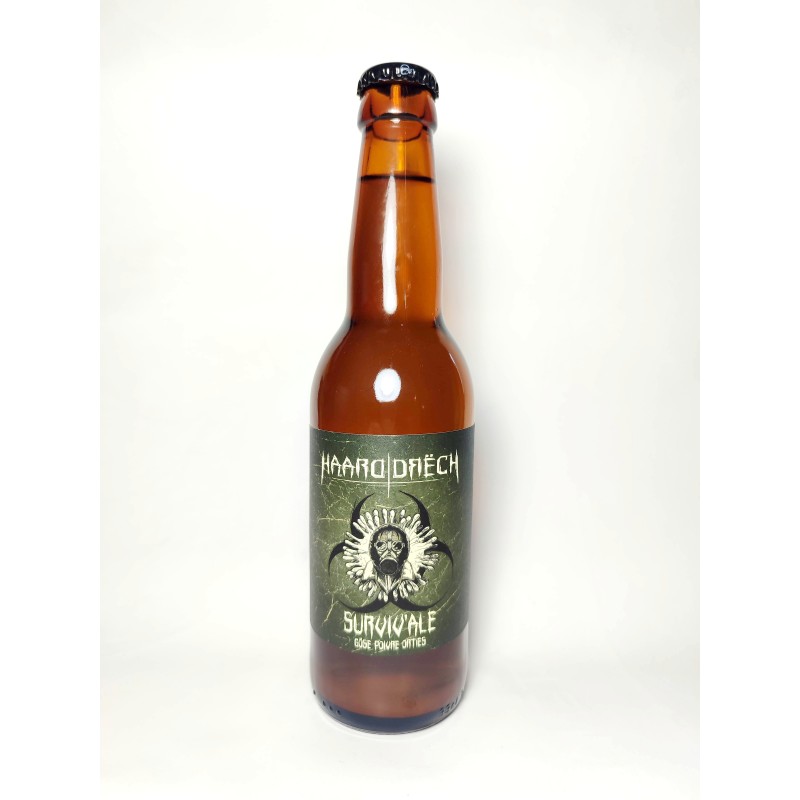 Bière Surviv'Ale en bouteilles de 33cl de la brasserie Haarddrech, gose poivre et orties